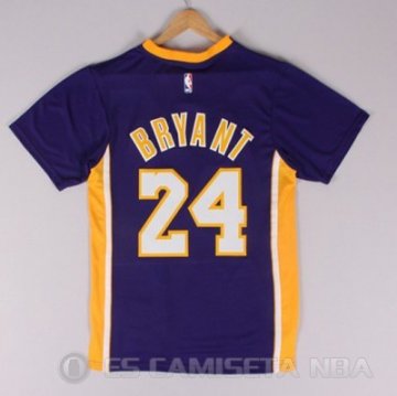 Camiseta Bryant #24 Los Angeles Lakers Manga Corta Purpura