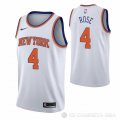 Camiseta Derrick Rose NO 4 New York Knicks Association Blanco