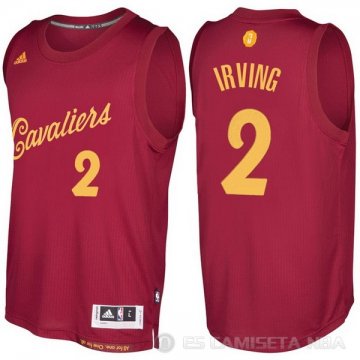 Camiseta Irving #2 Cleveland Cavaliers Autentico Navidad 2016-17 Rojo
