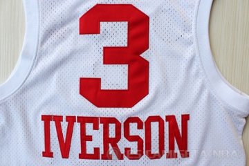 Camiseta Iverson #3 Philadelphia 76ers Retro Blanco Rojo