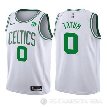 Camiseta Jayson Tatum #0 Boston Celtics Nino Association 2017-18 Blanco