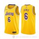 Camiseta LeBron James #6 Los Angeles Lakers Icon 2019 Amarillo