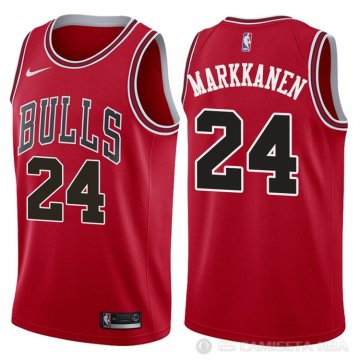 Camiseta Markkanen #24 Chicago Bulls Autentico 2017-18 Rojo