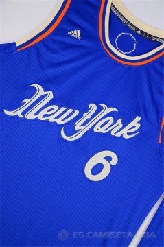 Camiseta Porzingis Christmas #6 New York Knicks Azul