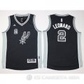 Camiseta Leonard #2 San Antonio Spurs Nino Negro Gris