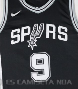 Camiseta Parker #9 San Antonio Spurs Autentico 2017-18 Negro