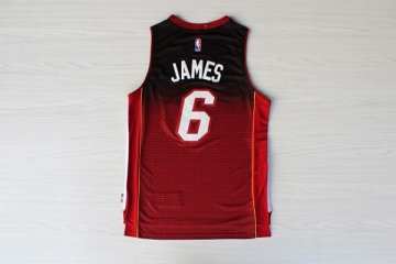 Camiseta James #6 Heats Resuenan Moda Rojo Negro