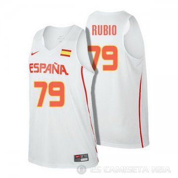 Camiseta Rubio #79 Espana Blanco 2016
