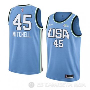 Camiseta Donovan Mitchell #45 2019 Rising Star World Azul