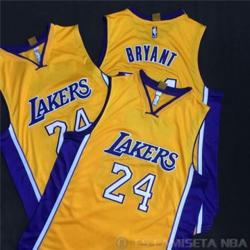 Camiseta Lakers Bryant Autentico #24 Amarillo