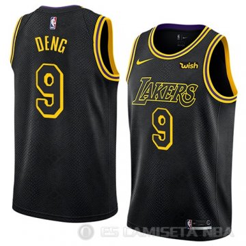 Camiseta Luol Deng #9 Los Angeles Lakers Ciudad 2018 Negro