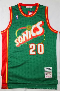 Camiseta Payton Sonics #20 Seattle SuperSonics Verde