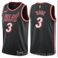 Camiseta Wade #3 Miami Heat Ciudad 2017-18 Negro Rojo