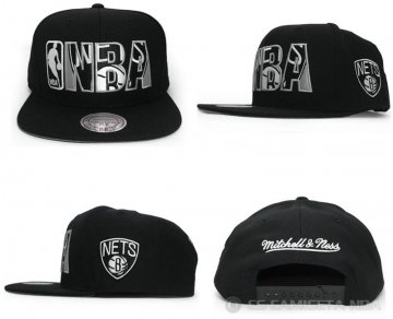 Sombrero Brooklyn Nets Negro Silver