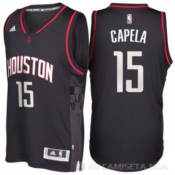 Camiseta Capela #15 Houston Rockets Alternate Black Space City Negro
