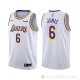 Camiseta LeBron James NO 6 Los Angeles Lakers Association 2021-22 Blanco