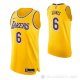 Camiseta LeBron James #6 Los Angeles Lakers Icon Autentico Amarillo