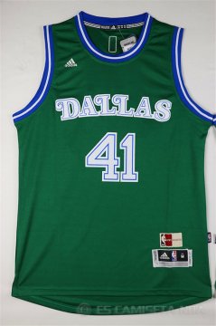 Camiseta Nowitzik #41 Dallas Mavericks Verde