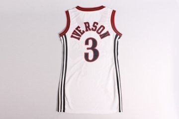 Camiseta Iverson #3 Philadelphia 76ers Mujer Blanco