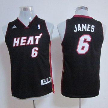 Camiseta James #6 Miami Heat Nino Negro