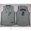 Camiseta Leonard #2 San Antonio Spurs Nino Gris