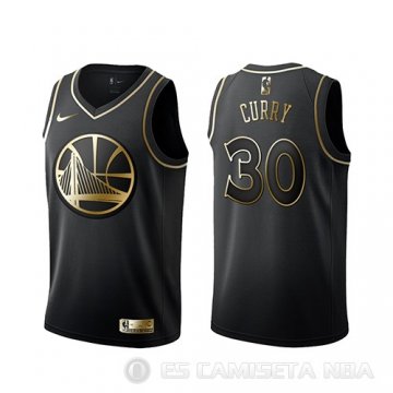 Camiseta Stephen Curry #30 Golden Edition Golden State Warriors Negro