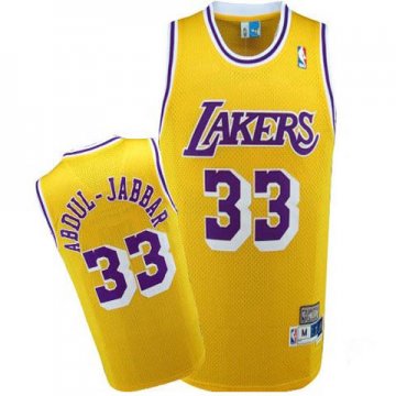 Camiseta retro Abdul-Jabbar #33 Los Angeles Lakers Amarillo