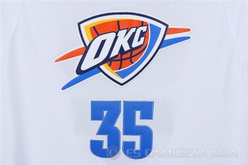 Camiseta Durant #35 Oklahoma City Thunder Manga Corta Blanco