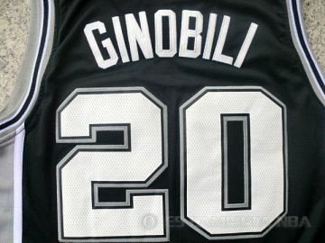 Camiseta Ginobili #20 San Antonio Spurs Negro