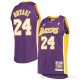 Camiseta Kobe Bryant NO 24 Los Angeles Lakers 60th Anniversary Mitchell & Ness 2007-08 Violeta