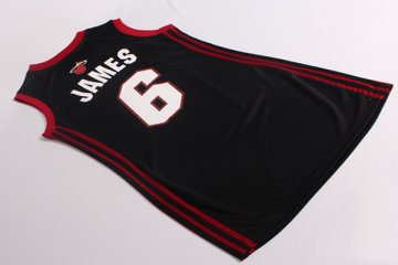 Camiseta James #6 Miami Heat Mujer Negro