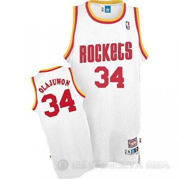 Camiseta Olajuwon #34 Houston Rockets Blanco