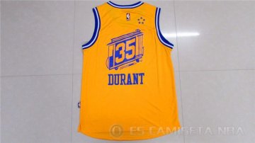 Camiseta Durant Warriors #35 Ciudad de Edicion Amarillo
