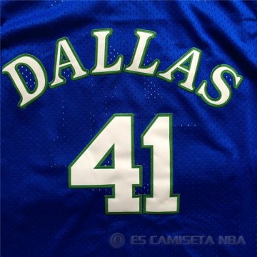 Camiseta retro Nowitzki #41 Dallas Mavericks Azul
