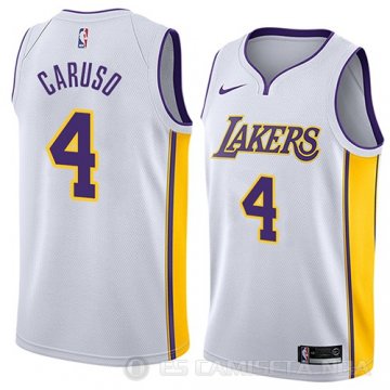 Camiseta Alex Caruso #4 Los Angeles Lakers Association 2018 Blanco