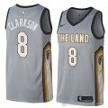 Camiseta Jordan Clarkson #8 Cleveland Cavaliers Ciudad 2018 Gris