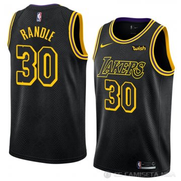 Camiseta Julius Randle #30 Los Angeles Lakers Ciudad 2018 Negro