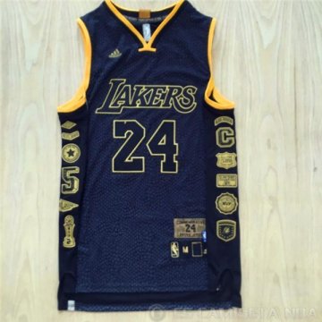 Camiseta Lakers Bryant Autentico #24 Negro