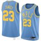 Camiseta Lebron James #23 Los Angeles Lakers Classic 2017-18 Azul