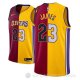 Camiseta Lebron James #23 Los Angeles Lakers Split 2018 Oro