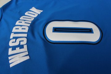 Camiseta Westbrook #0 Thunder 2013 Navidad Azul