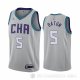 Camiseta Nicolas Batum #5 Charlotte Hornets Ciudad Edition Gris