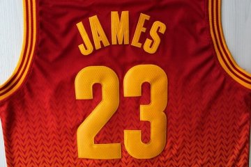 Camiseta James #23 Cavaliers Resuenan Moda Naranja Rojo