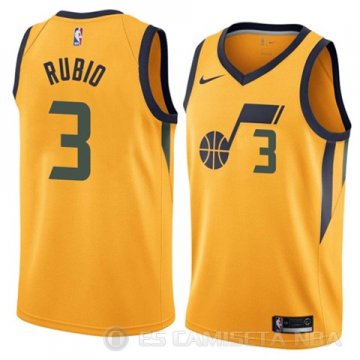 Camiseta Rubio #3 Utah Jazz Ciudad 2017-18 Amarillo