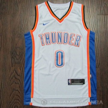 Camiseta Russell Westbrook #0 Oklahoma City Thunder 2017-18 Blanco
