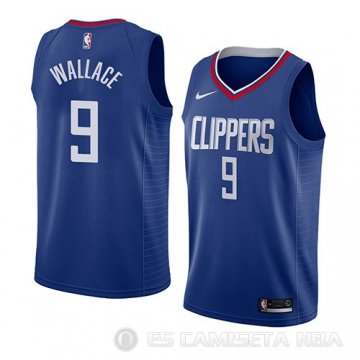 Camiseta Tyrone Wallace #9 Los Angeles Clippers Icon 2018 Azul