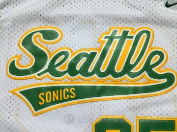 Camiseta retro Durant Sonics #35 Seattle SuperSonics Blanco