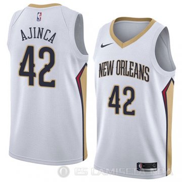 Camiseta Alexis Ajinca #42 New Orleans Pelicans Association 2018 Blanco