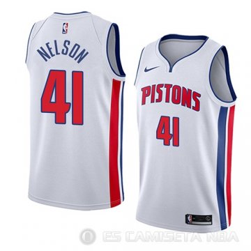 Camiseta Jameer Nelson #41 Detroit Pistons Association 2017-18 Blanco