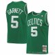 Camiseta Kevin Garnett NO 5 Boston Celtics Hardwood Classics Throwback Verde